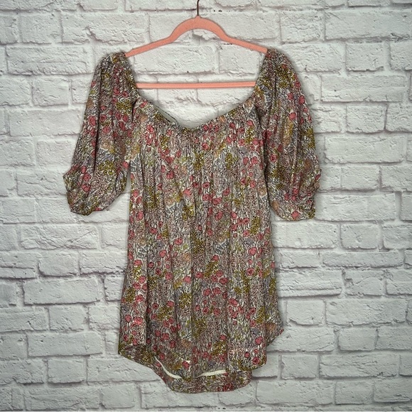 Free People Floral Mini Dress with Puff Sleeves - Picture 4 of 12